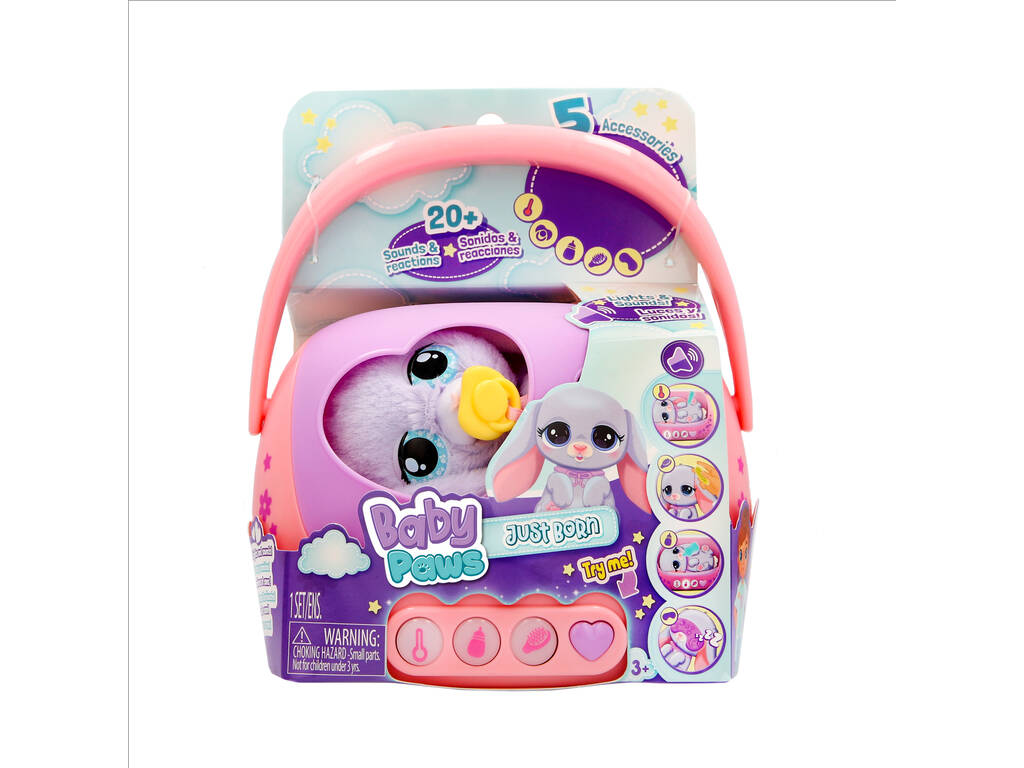 Baby Paws Just Born lapin interactif avec couveuse