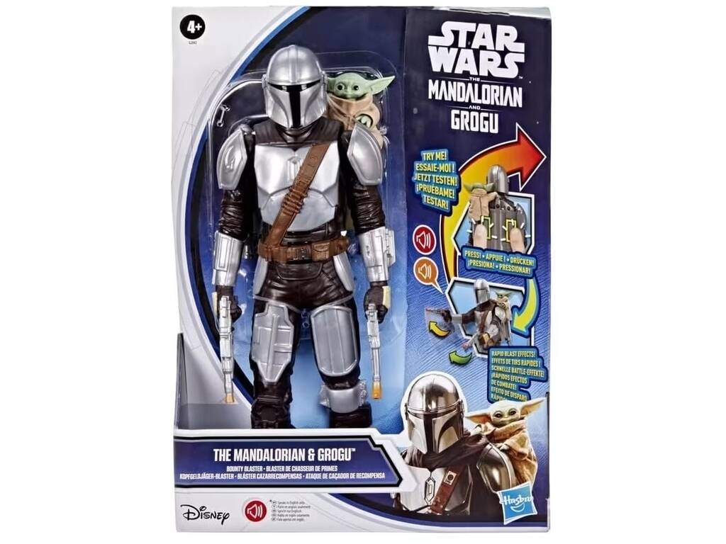 Star Wars The Mandalorian And Grogu Figura Mandaloriano y Grogu Bláster Cazarrecompensas de 28 cm