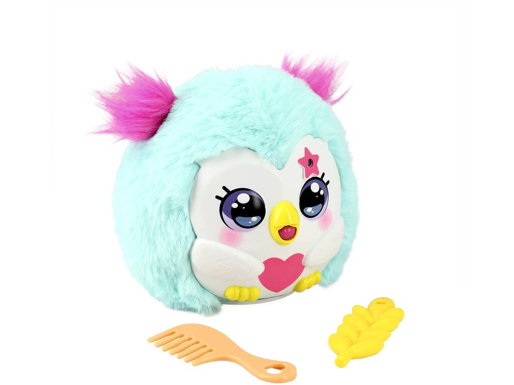 Funtasy Family Kiss Meez Peluche hibou bleu avec sons