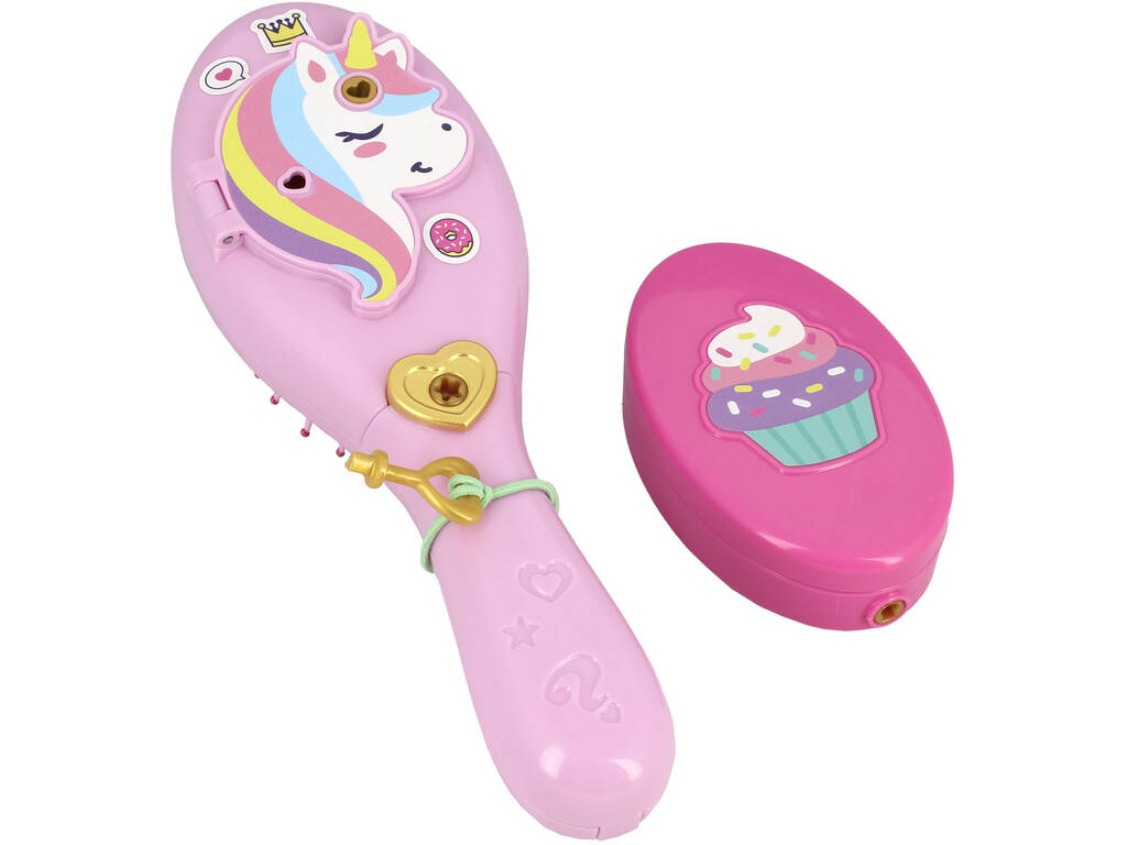 Funlockets Brosse à cheveux secrète avec applicateur de paillettes