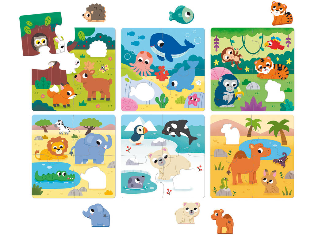 Puzzle en bois 6 habitats