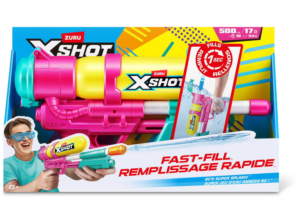 Zuru X-Shot Lanceur d’eau Fast-Fill 80’s Super Splash