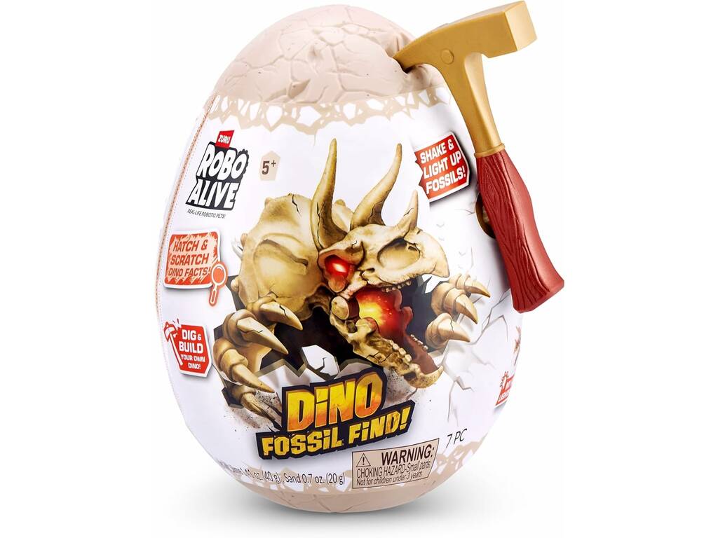 Zuru Robo Alive Ovo Surpresa Dino Fossil Find com Figura e Acessórios