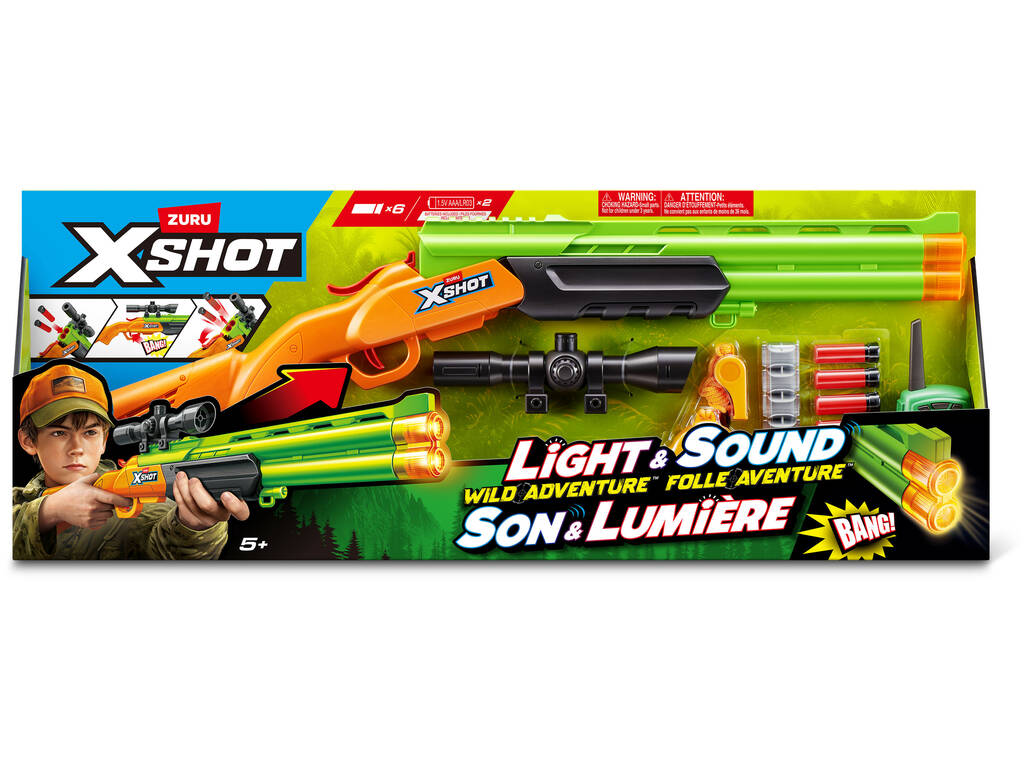 Zuru X-Shot Fusil Wild Adventure avec lumière et sons