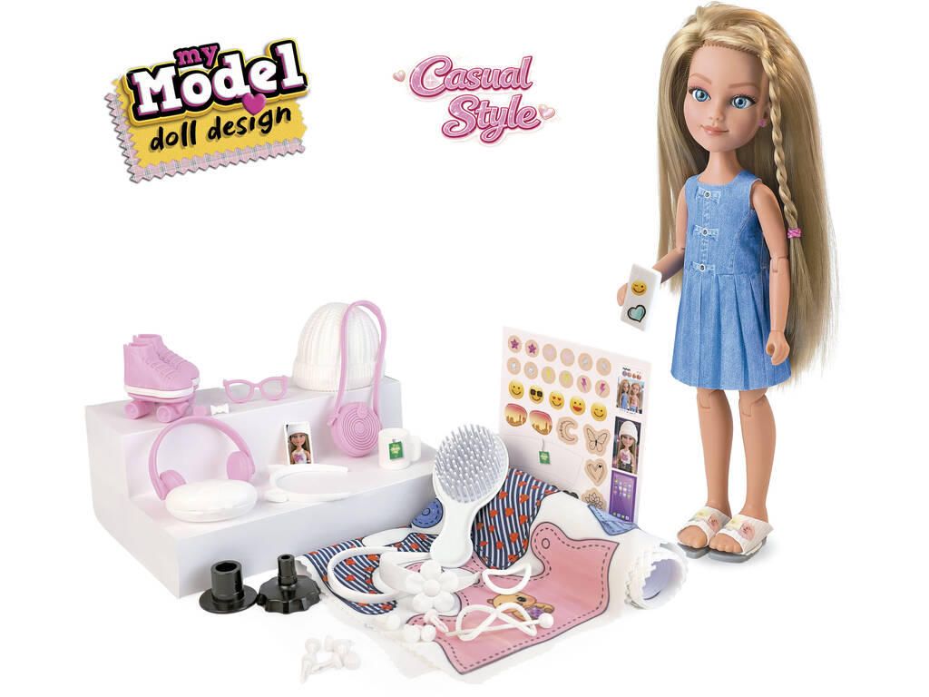 Pack de création My Model Doll style décontracté Poupée avec tenues et accessoires