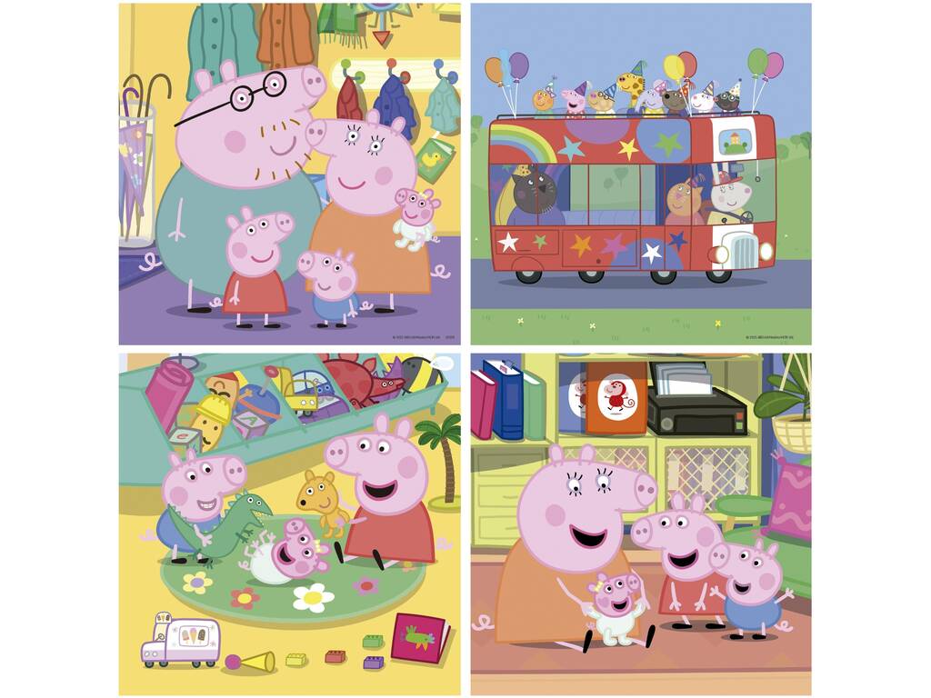 Peppa Pig Coffret contenant 4 puzzles progressifs de 6, 9, 12 et 16 pièces