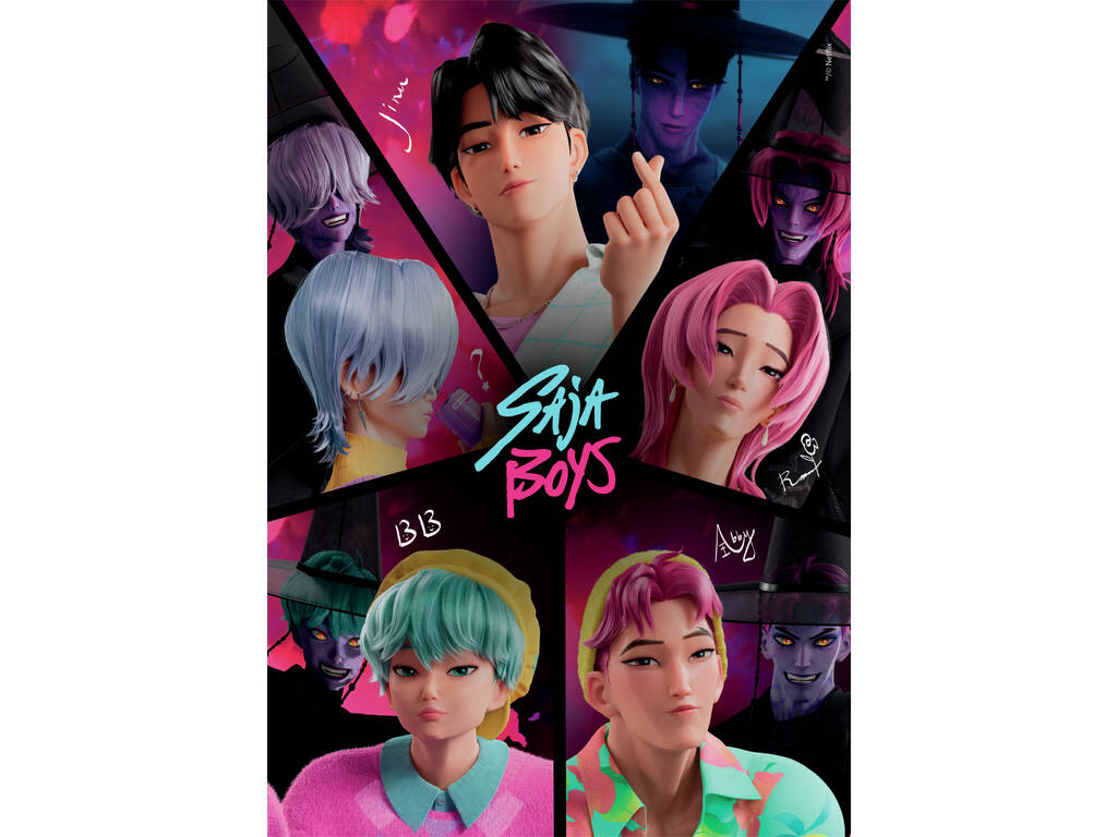Puzzle 500 K-Pop Demon Hunters Saja Boys con Póster