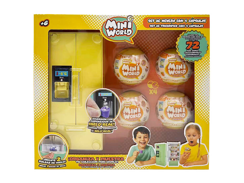 Mini World Set Nevera con 4 Cápsulas