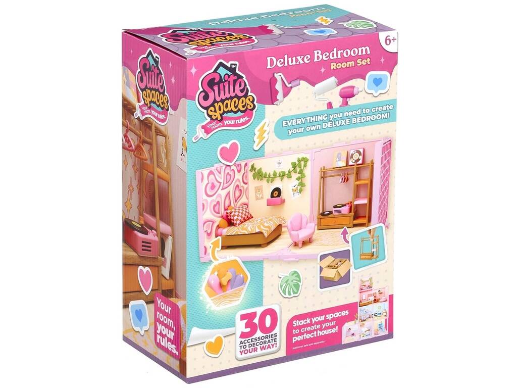 Ensemble de jeu Suite Spaces Chambre à coucher Deluxe avec 30 accessoires