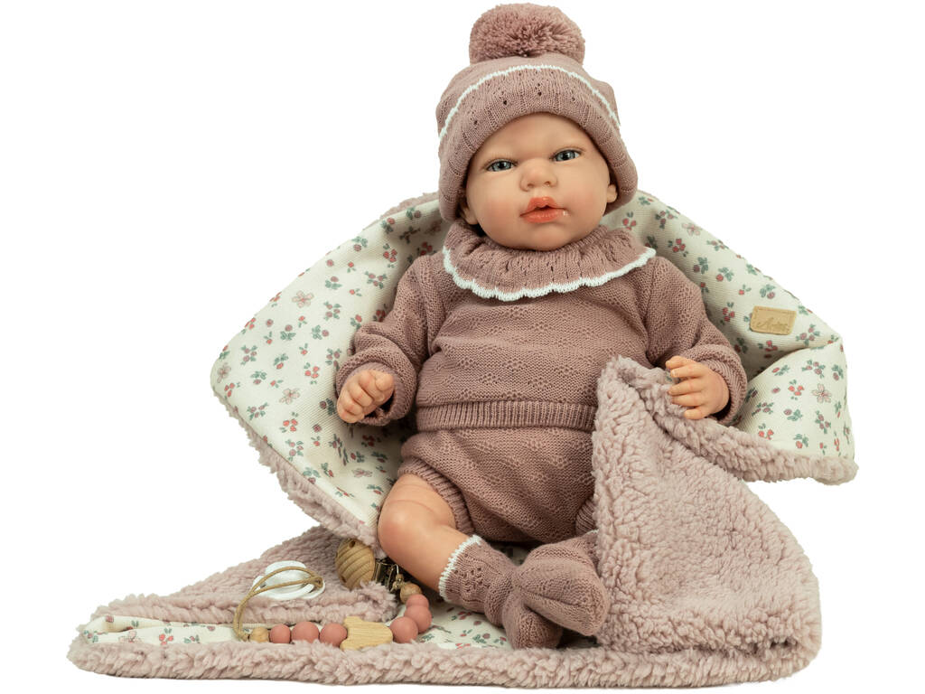 Muñeca Bebé Reborn Greta de 40 cm con Manta y Chupete