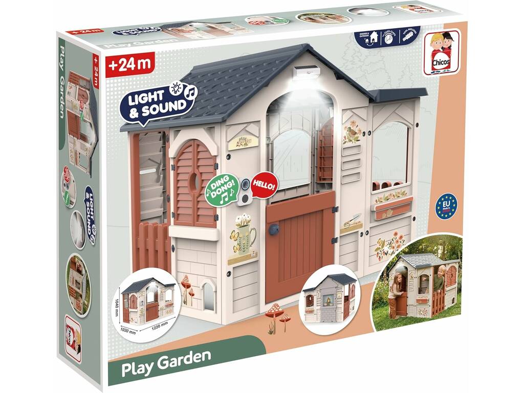 Casa Infantil Play Garden de 104x122x103 cm com Luz e Sons