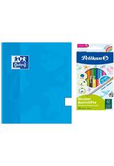 Lot comprenant un cahier Oxford et des crayons de couleur Pelikan