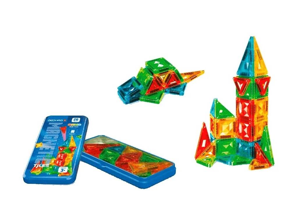 Geomag Magnetics Tiles Gems Mini Tiles con 26 Piezas