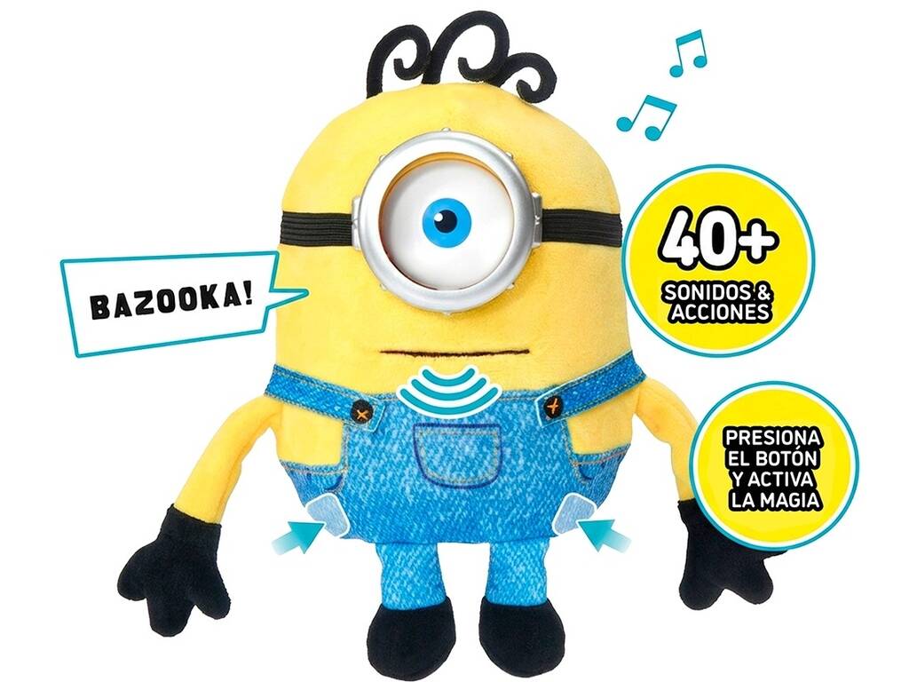 Minions & Monsters Peluche Puppetronics James de 16 cm con Sonidos y Acciones Realistas