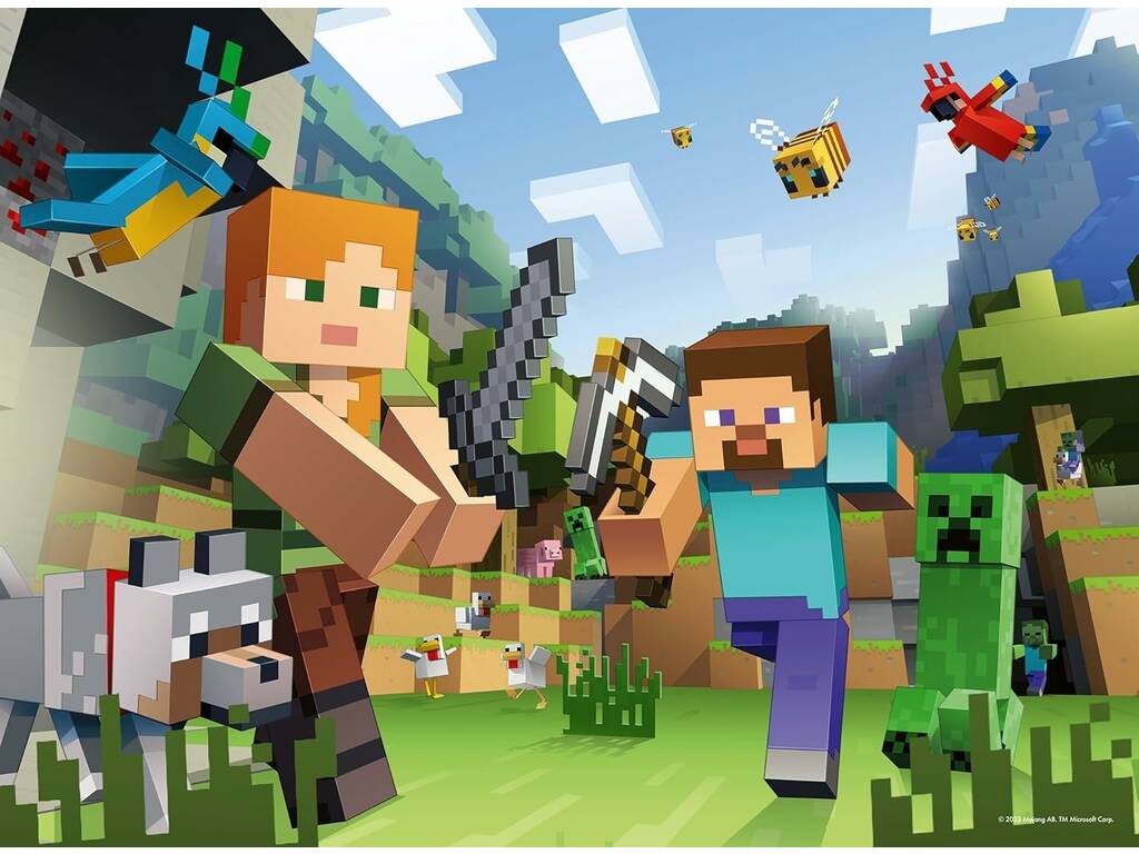 Puzzle XXL 100 Minecraft Steve y Alex
