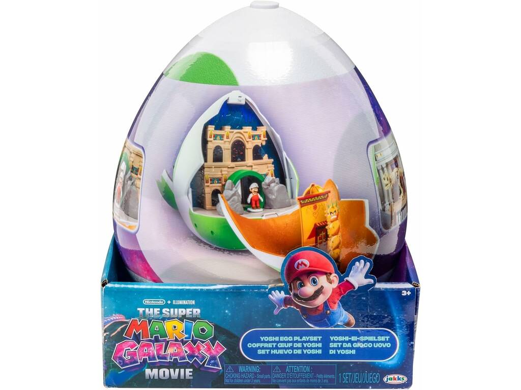 The Super Mario Galaxy Movie Set Huevo de Yoshi de 25 cm con 2 Figuras