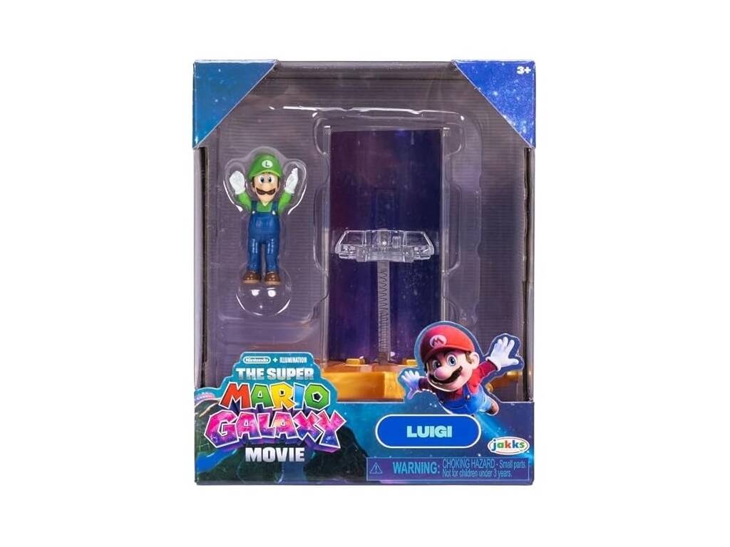 The Super Mario Galaxy Movie Lanzador Estelar con Figura Luigi de 3,5 cm