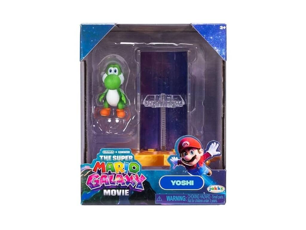 The Super Mario Galaxy Movie Lanzador Estelar con Figura Yoshi de 3,5 cm
