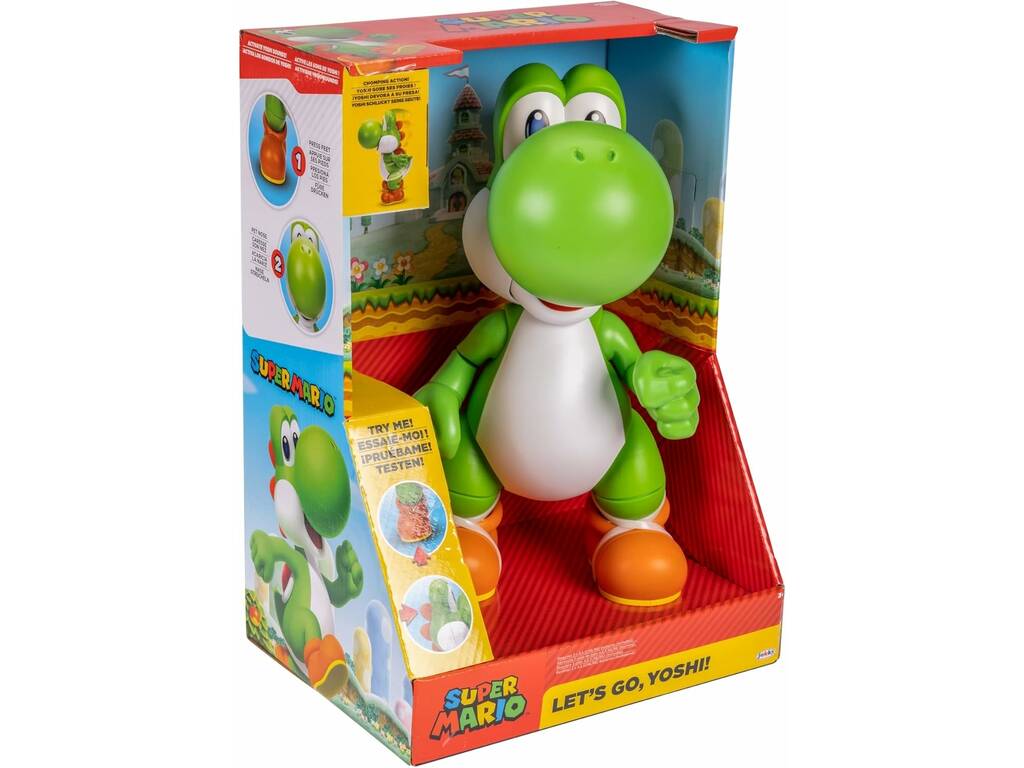 Super Mario Figura Let’s Go, Yoshi de 30 cm con Sonidos y Música