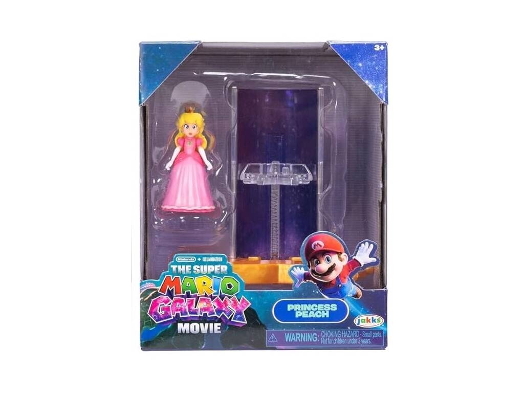 The Super Mario Galaxy Movie Lanzador Estelar con Figura Princesa Peach de 3,5 cm