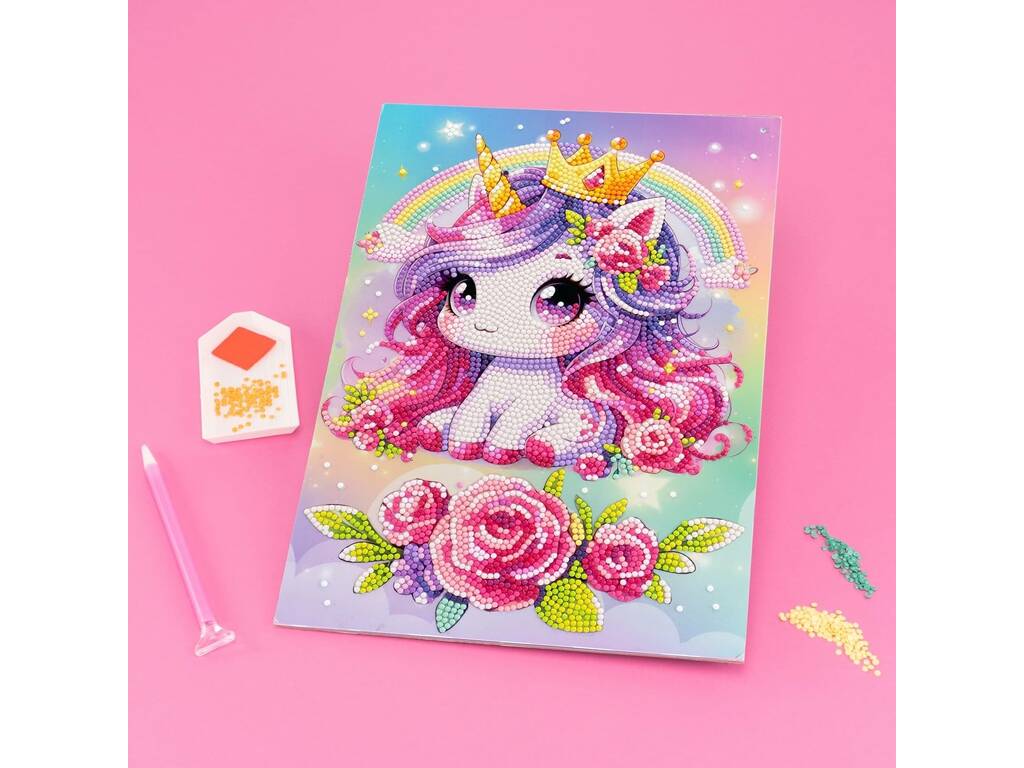 Diamantiny Unicornio Kawaii con Corona