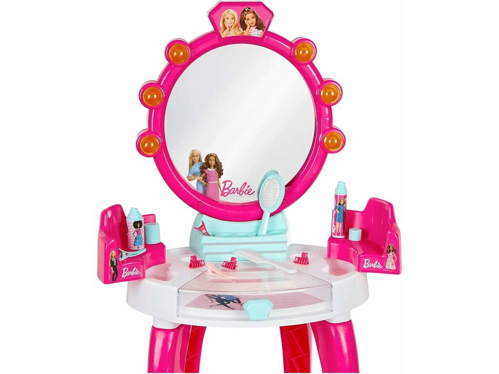 Barbie Instituto de Belleza 3 Estilos Tocador con Taburete y Accesorios
