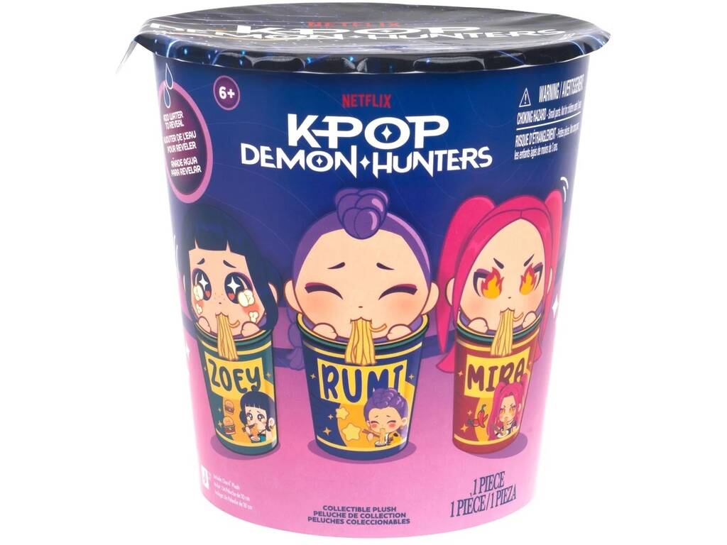 K-Pop Demon Hunters Bote de Ramen con Peluche Sorpresa de 10 cm