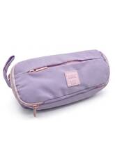 Portatodo con 3 Cremalleras Morado de 9x22x6 cm