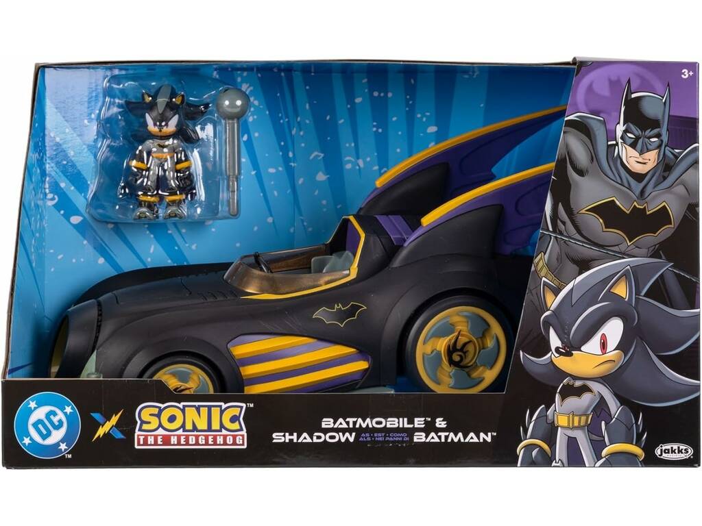 DC X Sonic Figura Shadow como Batman de 7 cm con Batmobile