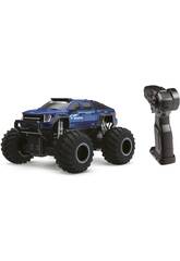 Voiture télécommandée Vulcano Extreme Truck bleue à l'échelle 1:16 avec déformation, effet de fumée et lumières