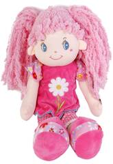 Muñeca de Trapo 45 cm. Coletas Rosa Flor