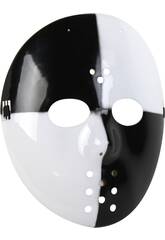 Masque Blanc et Noir Hockey 22x23 cm.