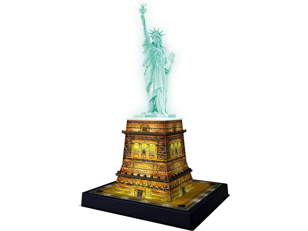 Puzle 3D Statue de La Liberté avec des Lumières. Ravensburger 12596