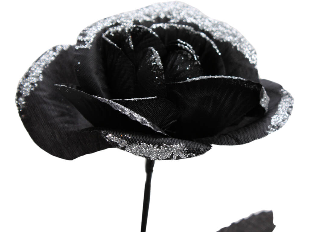Rosa Negra Con Blanco 41 cm.