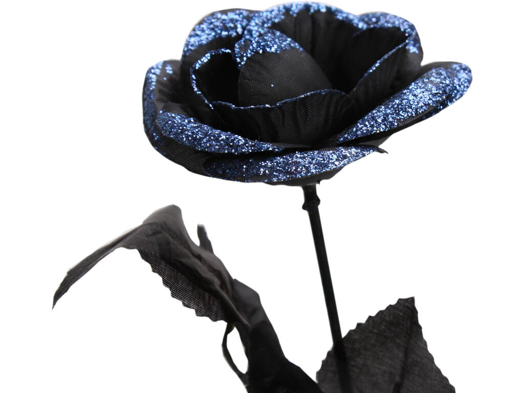 Rosa Negra Con Azul 41 cm.