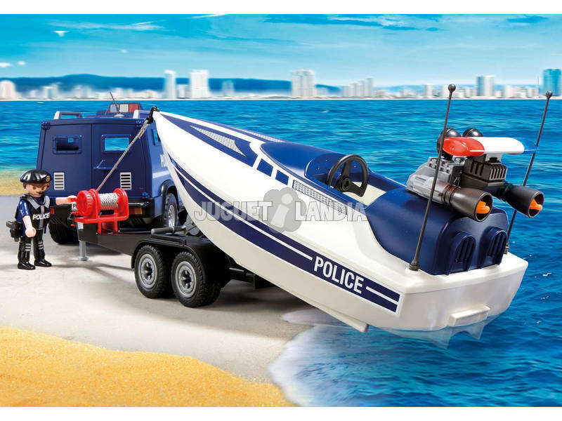 Playmobil Carro de Polícia com Barco 5187