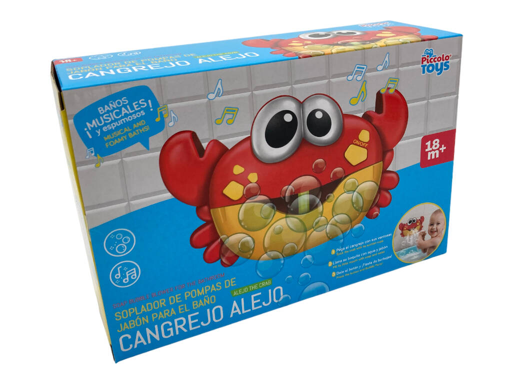 Souffleur de bulles de savon pour le bain Crabe Alejo avec musique