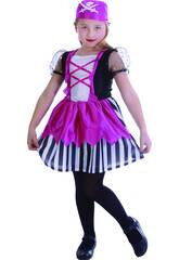 Disfraz Pirata Pauelo Rosa Nia Talla L
