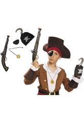 Pistola de Pirata Con Parche Y Garfio 