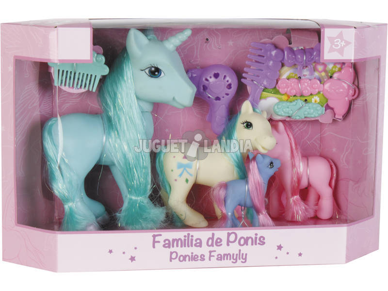Famille Ponys 4 unités avec Accessoires