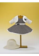 Vestido Rombos Marino con Sombrero