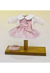 Mini Vestido Listrado Rosa e Branco