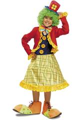 Kostüm-Mädchen M farbloser Clown