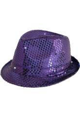 Sombrero Gangster Purpura Con Luz
