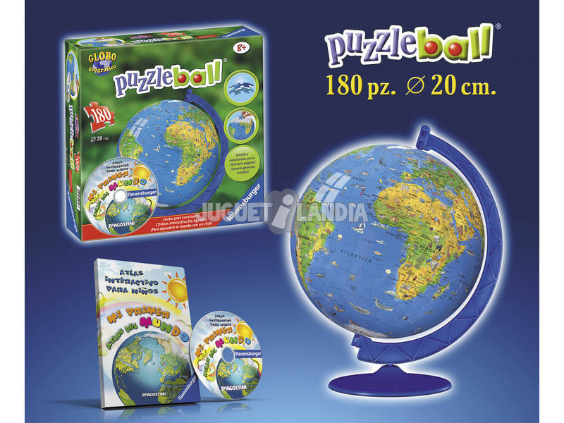 Puzzleball 108 piezas globo terraqueo + cd rom