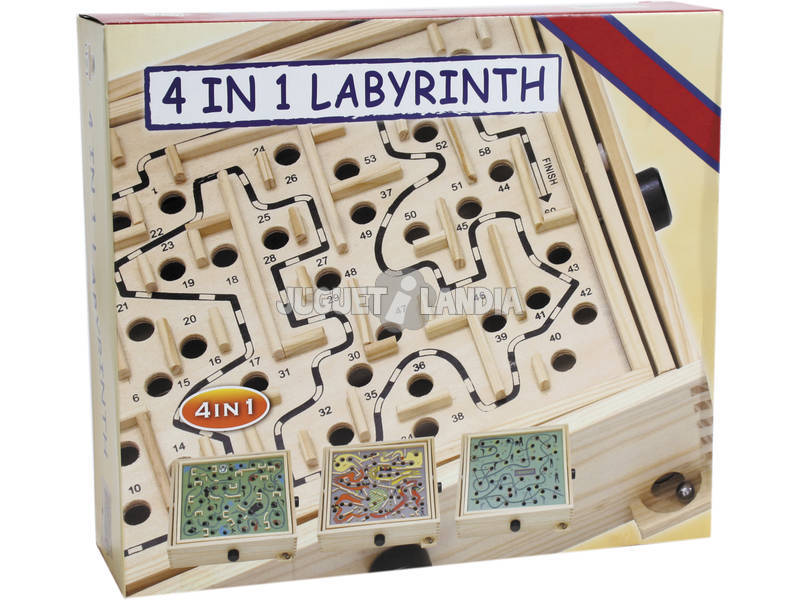 Labyrinth aus Holz 4 in 1