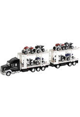 Camion Porte Quads avec Double Remoque et 8 Quads