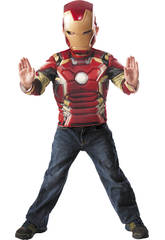 D�guisement Iron Man Poitrine Muscl�e et Masque Taille M