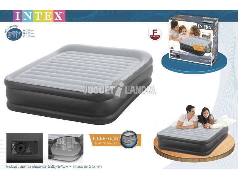 Colchón Deluxe Pillow Rest Raised Bed 152x203x42cm Intex 64436