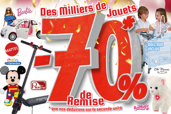70% de remise sur la deuxiéme unité